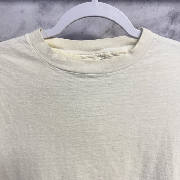 Vintage 90s Hanes Crop Top Shirt Adult XL White Single Stitch USA - Picture 3 of 12